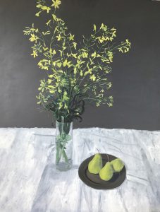 Rick Matear Kale Flowers and Pears oil on linen 111x87cm 2017 $7,000