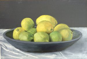 Rick Matear Lemons in Stone Bowl oil on linen 27x40cm 2014 Sold