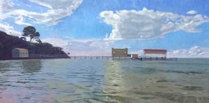 Rick Matear Sea Captains Pier Afternoon acrylic and oil on linen 868x1835cm 2015