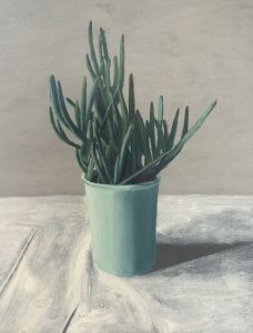 Rick Matear Succulents in Ceramic Cup oil on linen 45x35cm 2014 sold